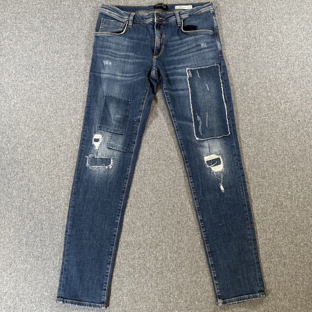 Antony Morato Keith Skinny Jeans Men's 32x32 Distressed Patchwork‎ Denim
